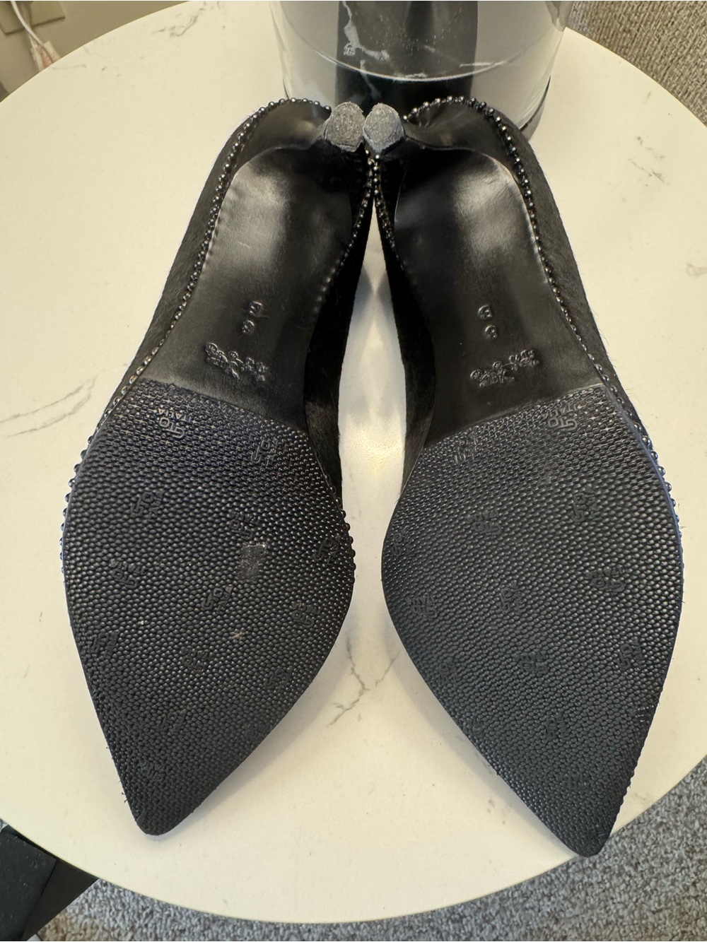 COACH Black Calf-Hair Tamera Studded Pumps A00414 Size 8/38 - Picture 6 of 6